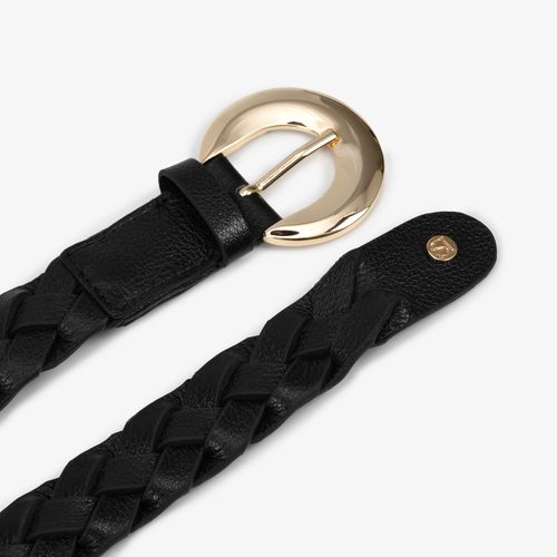 Cinto Trançado Preto Couro