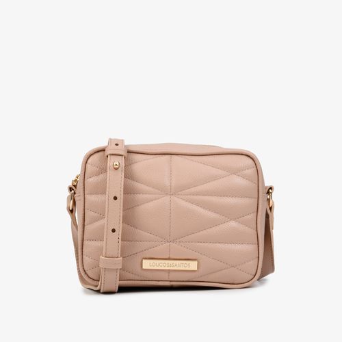 Bolsa Transversal Nude Matelassê Couro