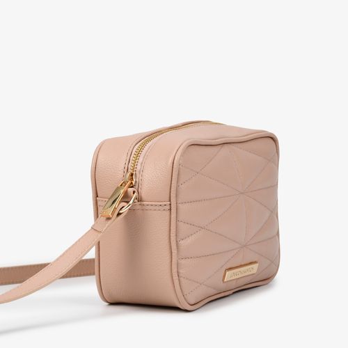 Bolsa Transversal Nude Matelassê Couro