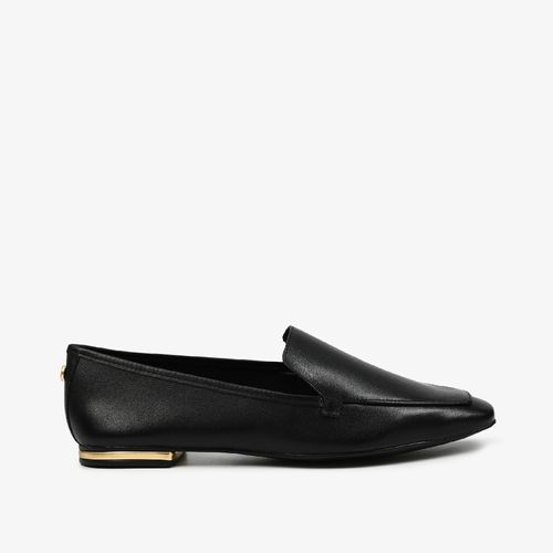 Loafer Preto Metal Grafite Couro
