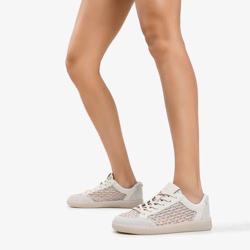 Tênis Off White Tela Couro