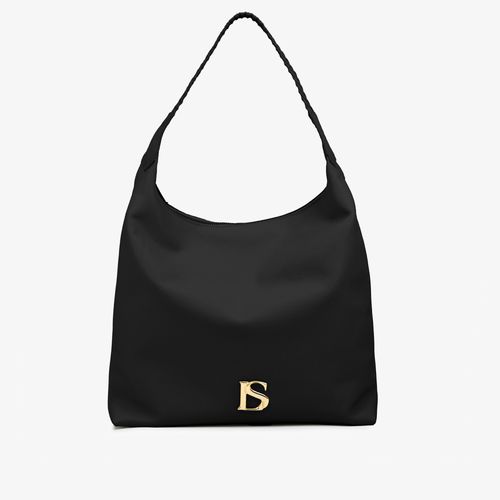 Bolsa Hobo Média Preto Couro