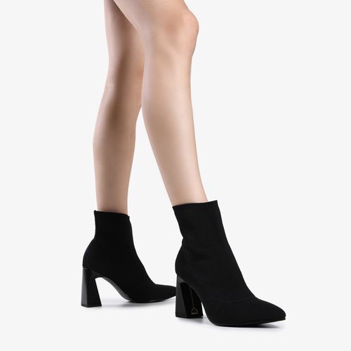 Bota Knit Preto Salto Mandala