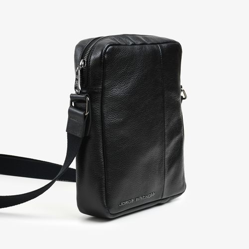 Bolsa Transversal Masculina Preto Couro