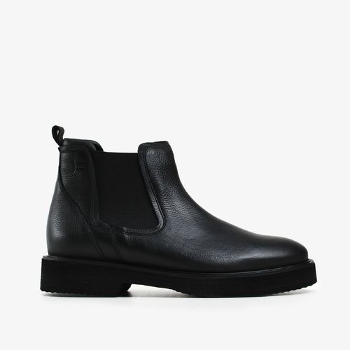 Bota Coturno Masculino Cano Baixo Preto Couro