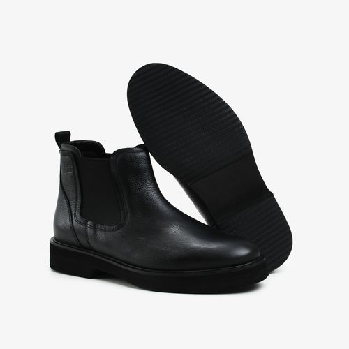 Bota Coturno Masculino Cano Baixo Preto Couro