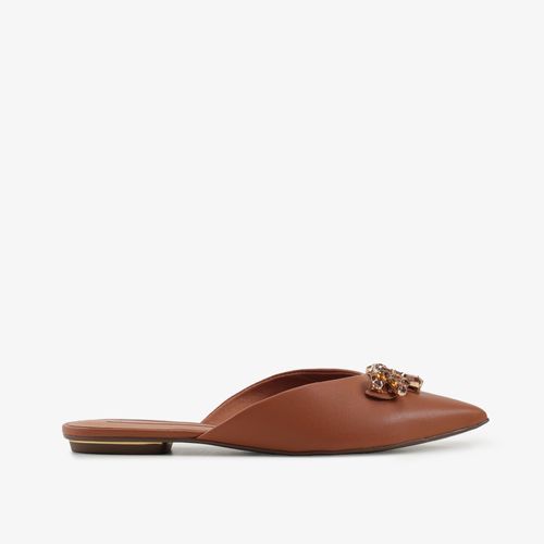 Mule Caramelo Couro