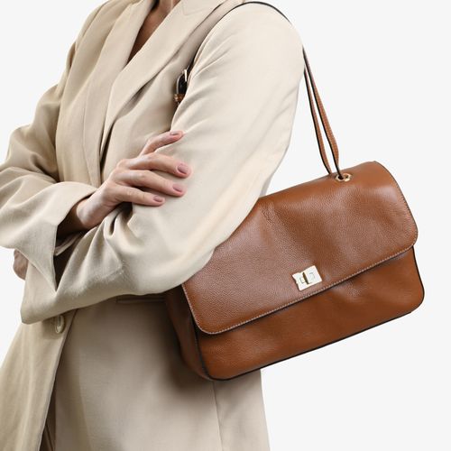 Bolsa De Ombro Caramelo Tabaco Couro