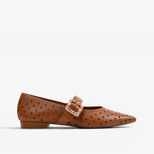 Sapatilha Caramelo Mascavo Fivela Couro