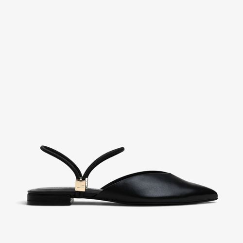 Slingback Preto Couro