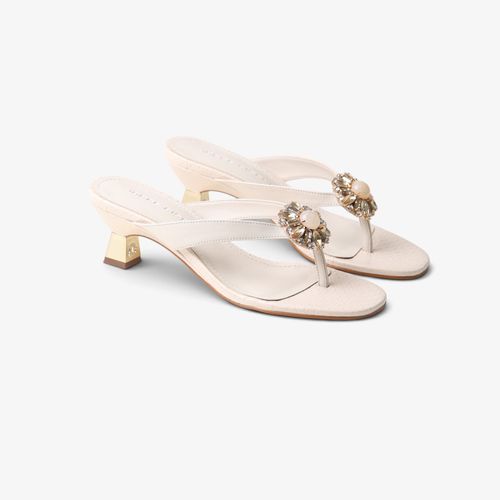 Tamanco Mineral Off White Prisma Couro